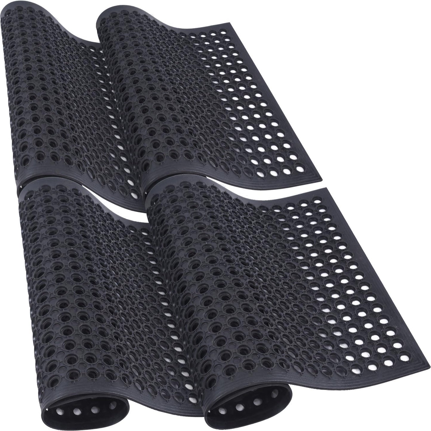 Rubber Anti-Slip Mat with Holes for Doorway Kitchen Bathroom Bar Outdoor