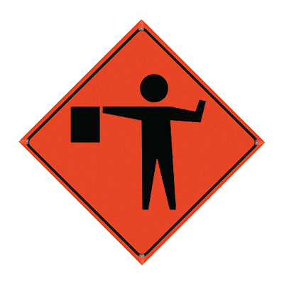 36 in Reflective Orange Vinyl Roll-Up Sign