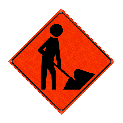36 in Reflective Orange Vinyl Roll-Up Sign