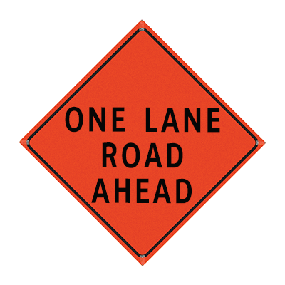 36 in Reflective Orange Vinyl Roll-Up Sign
