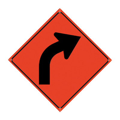 36 in Reflective Orange Vinyl Roll-Up Sign