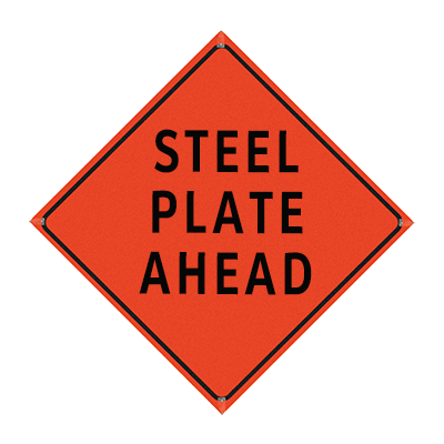 36 in Reflective Orange Vinyl Roll-Up Sign