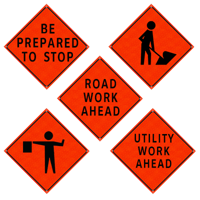 36 in Reflective Orange Vinyl Roll-Up Sign