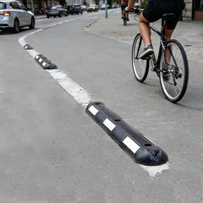 2-Pack Bicycle Lane Separators, Black/White