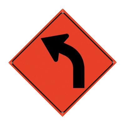 48 in Reflective Orange Vinyl Roll-Up Sign
