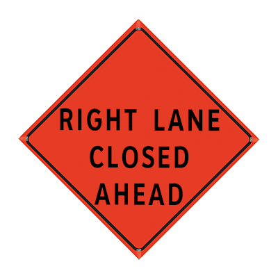 48 in Reflective Orange Vinyl Roll-Up Sign