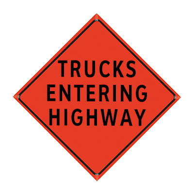 48 in Reflective Orange Vinyl Roll-Up Sign