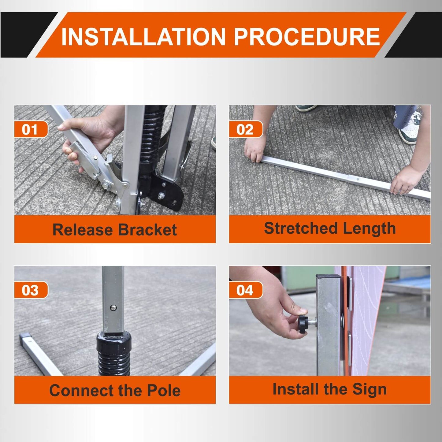 Heavy-Duty Metal Roll-Up Sign Stand