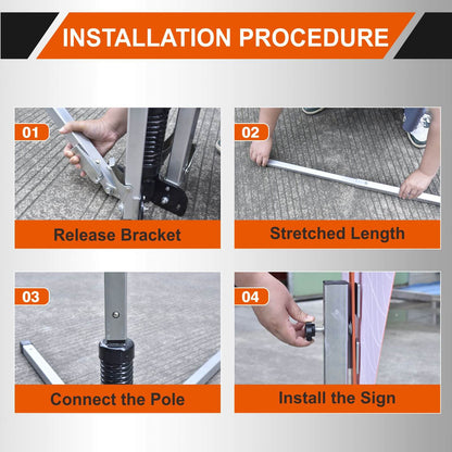 Heavy-Duty Metal Roll-Up Sign Stand