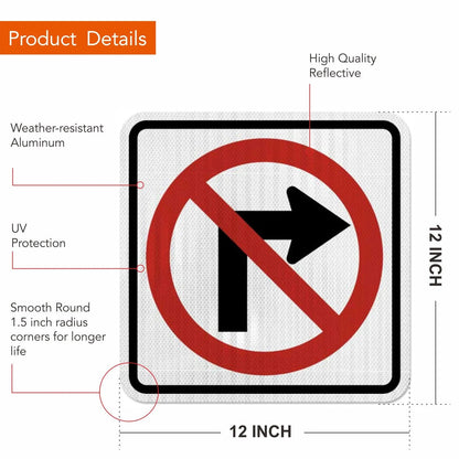 Do Not Turn Right Sign