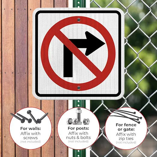 Do Not Turn Right Sign