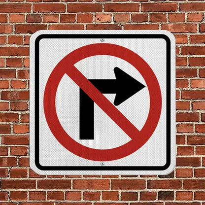 Do Not Turn Right Sign