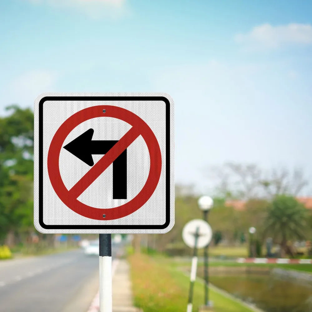 Do Not Turn Left Sign