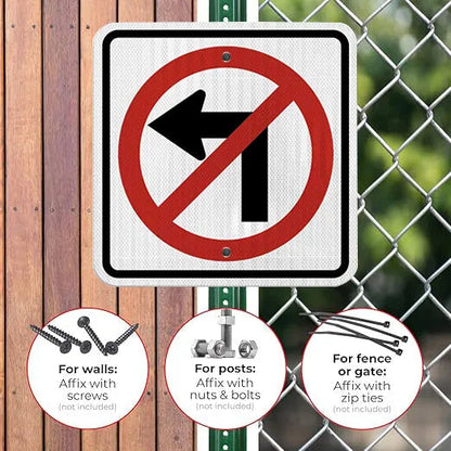 Do Not Turn Left Sign