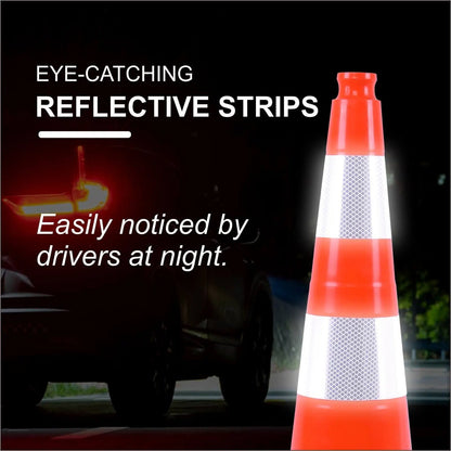 Florida DOT Approved 36" Flexible Traffic Cone with 3M Collar