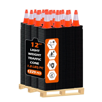 Lightweight Black Base Economy Traffic Cones
