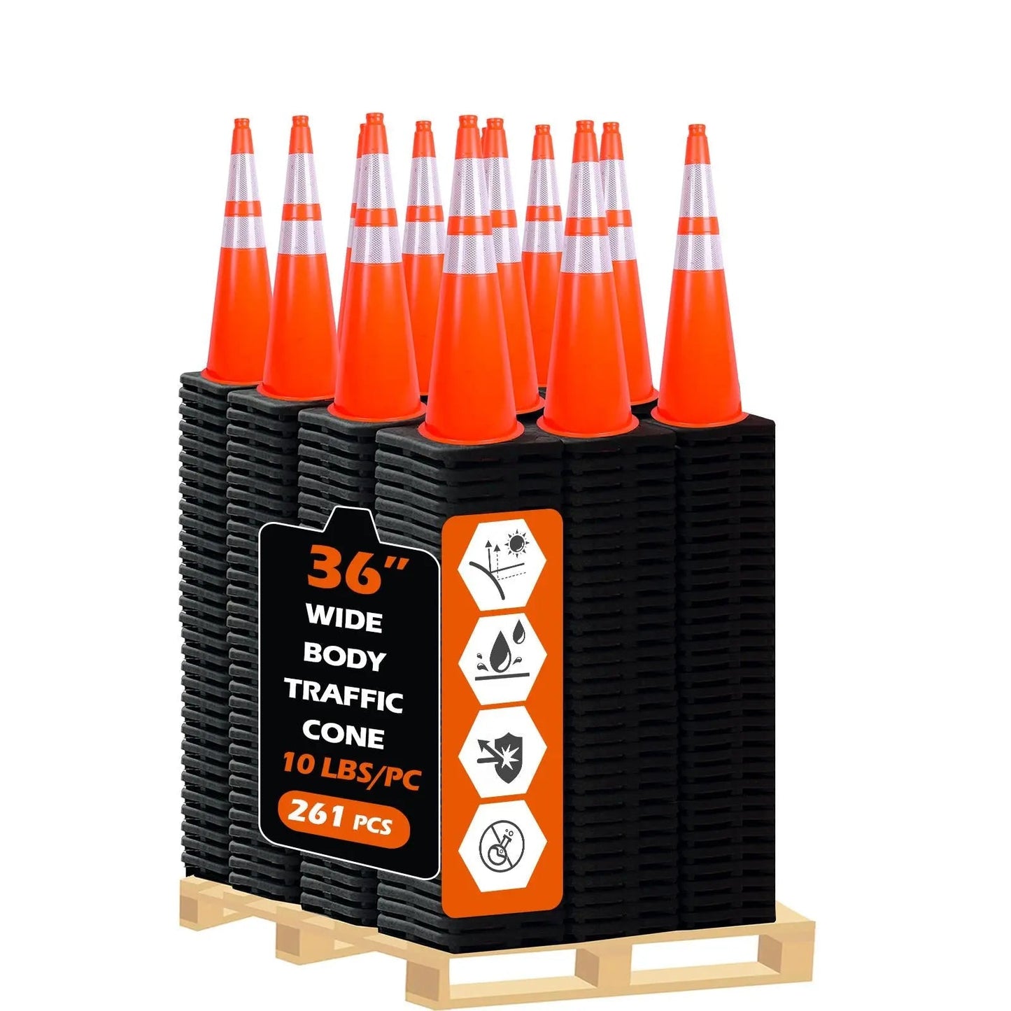 Wide Body MUTCD Traffic Cone - full setup