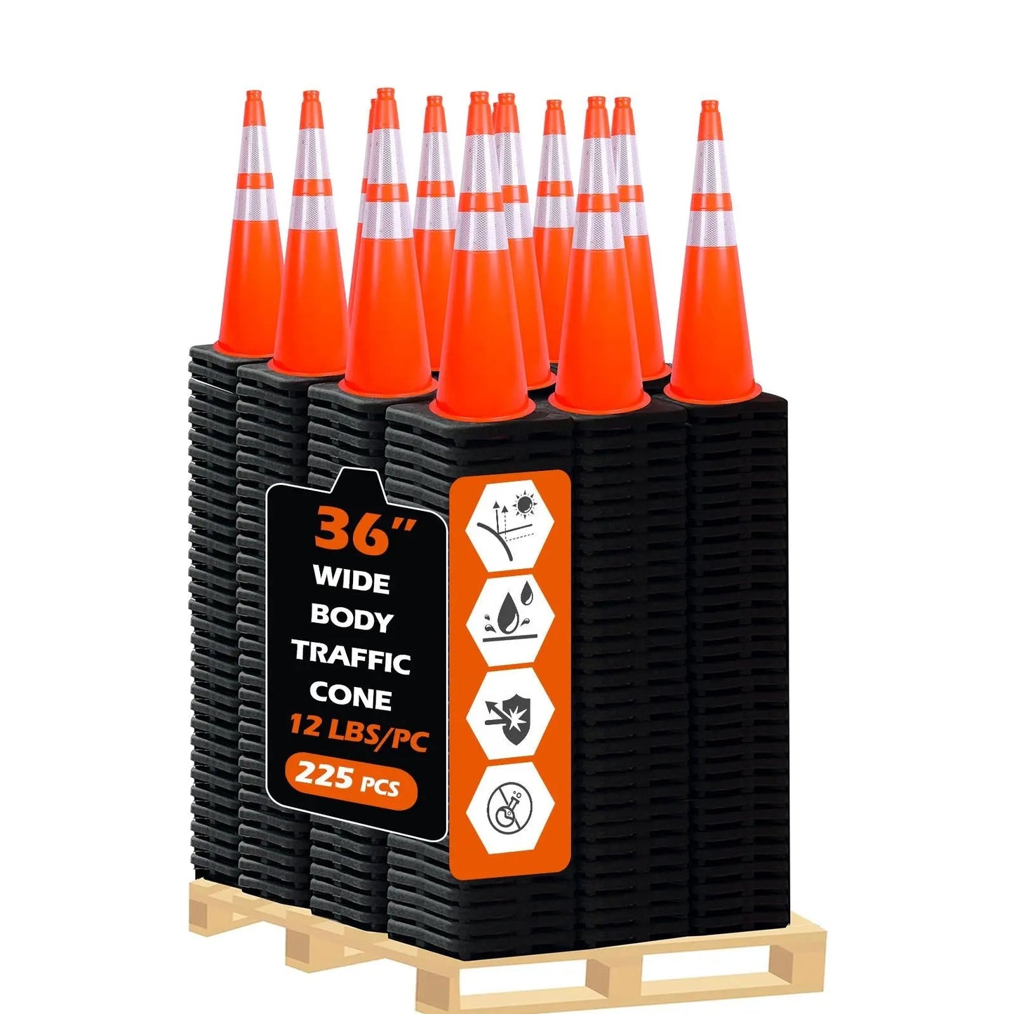 Florida DOT Approved 36" Flexible Traffic Cone with 3M Collar