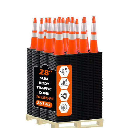 Slim Body MUTCD Traffic Cone - front view