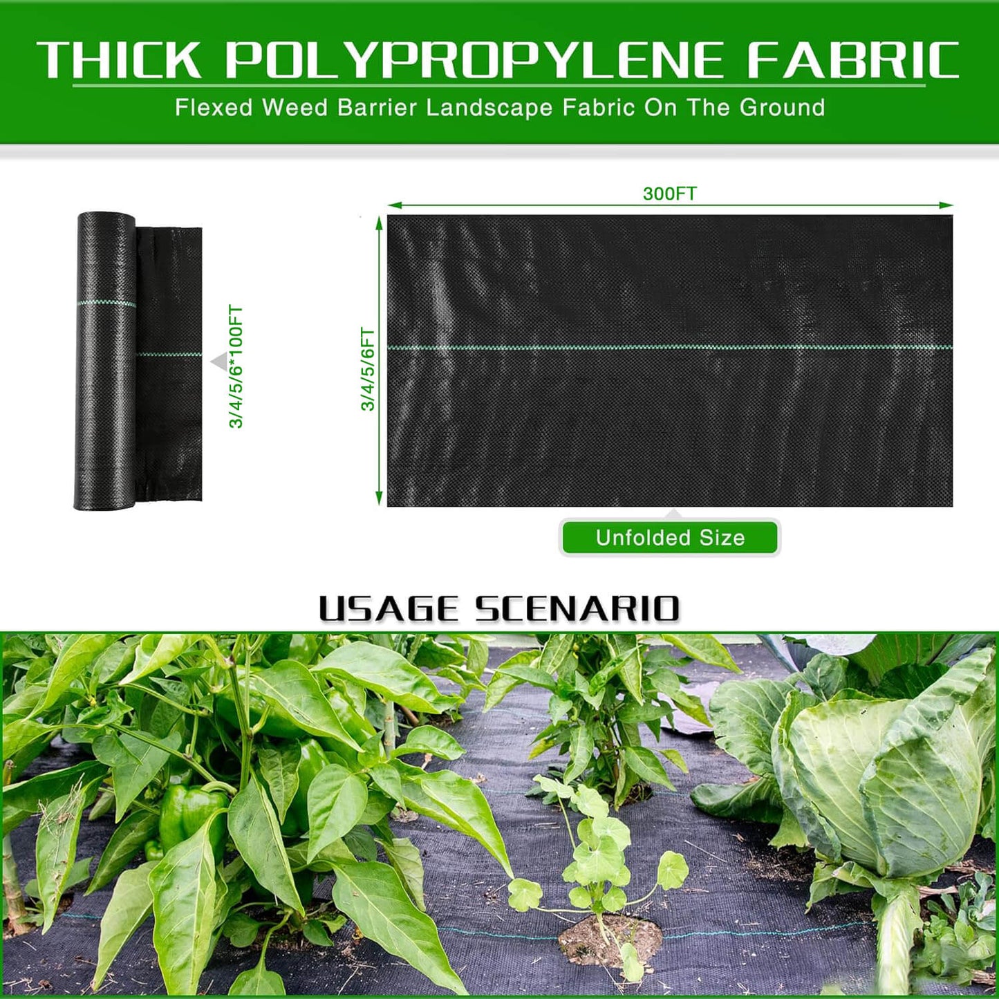 Weed Barrier Landscape Fabric - side angle