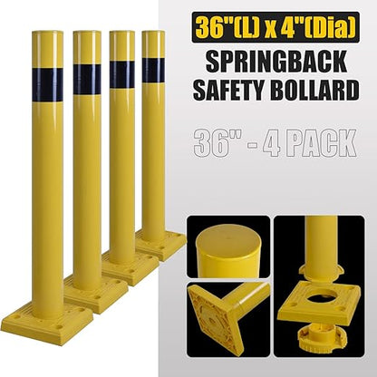 Spring-Back Safety Bollard, 4-Pack
