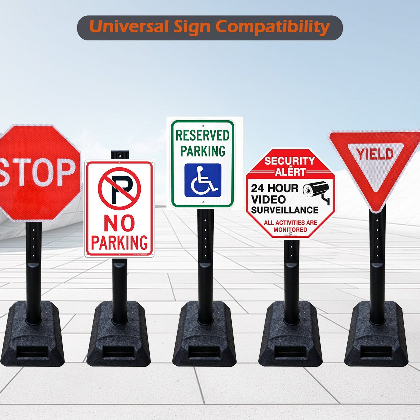 2 PCS Portable Sign Holder with Rubber Base