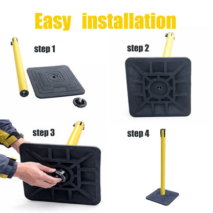4-Pack Retractable Belt Barriers with Caution Message