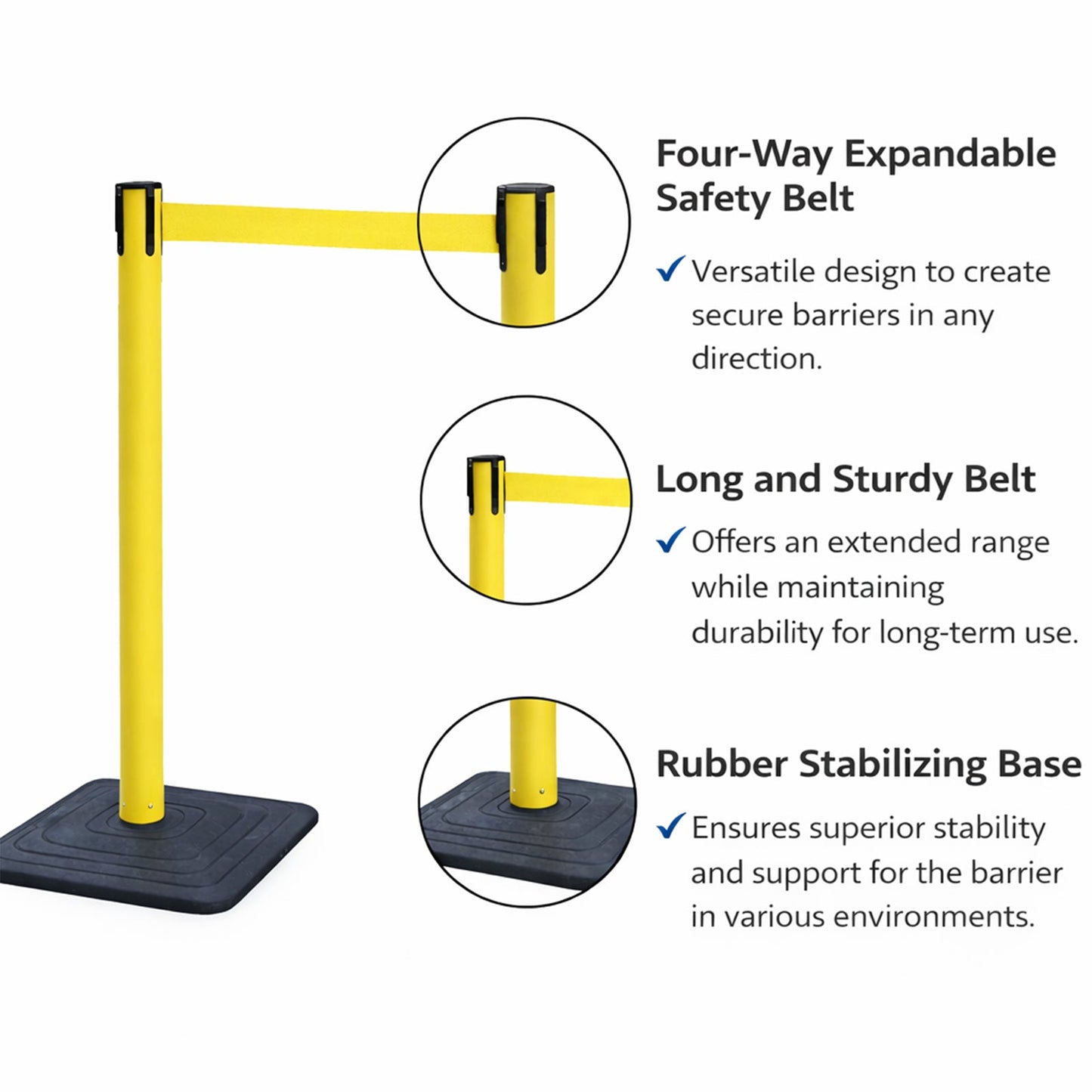 10ft Retractable Belt Stanchion Barrier - top-down view