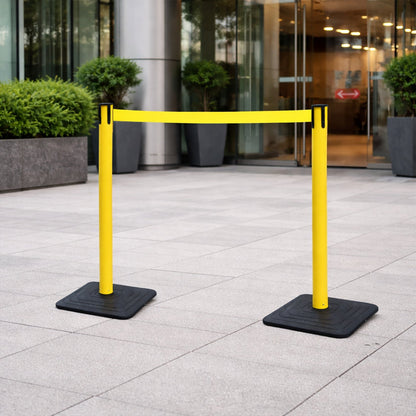 4-Pack Retractable Belt Barriers with Caution Message