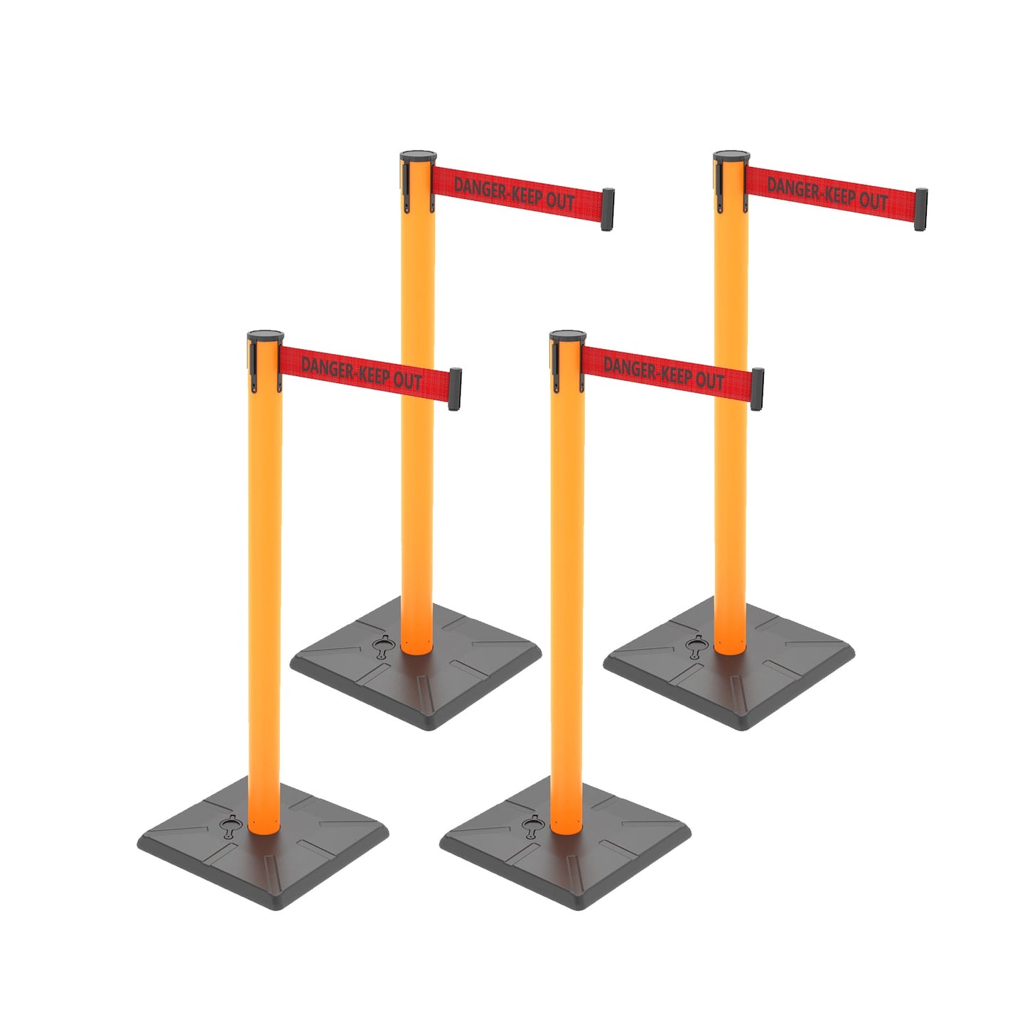 10ft Retractable Belt Stanchion Barrier - top-down view