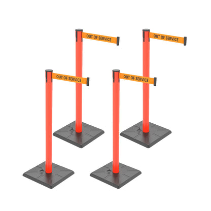 10ft Retractable Belt Stanchion Barrier - full setup