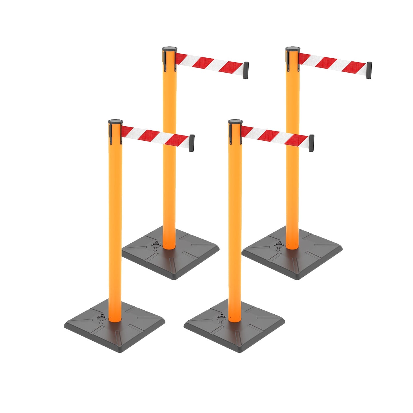 10ft Retractable Belt Stanchion Barrier - full setup