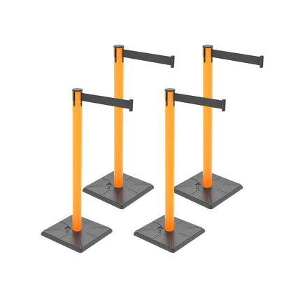 4-Pack 10ft Retractable Belt Stanchion Barriers