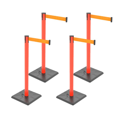 4-Pack 10ft Retractable Belt Stanchion Barriers