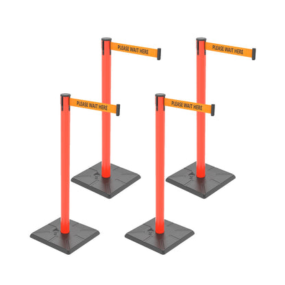 10ft Retractable Belt Stanchion Barrier - with accessories