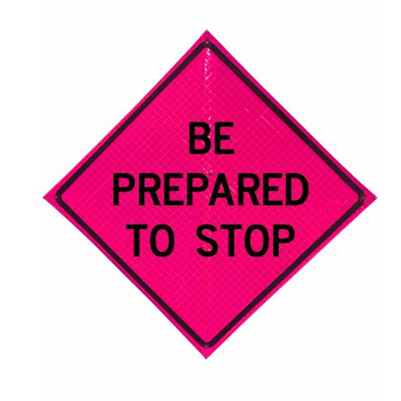48 in Reflective Pink Vinyl Roll-Up Sign