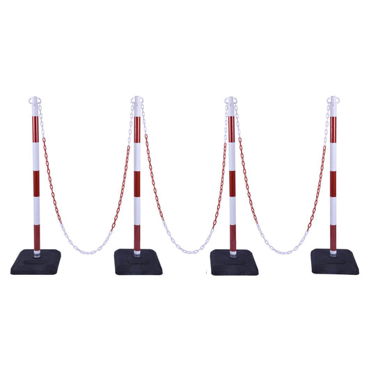 40" Delineator Post Cone with Rubber Base, 20ft Chains Traffic Barrier for Parking Lot,Road,Construction