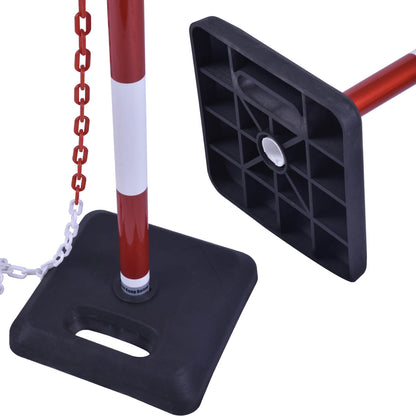 4 pcs Delineator Post Set with Rubber Base and Chain