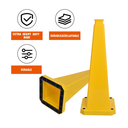 6-Pack 70/90 cm 4-Sided Message Cones, Blank