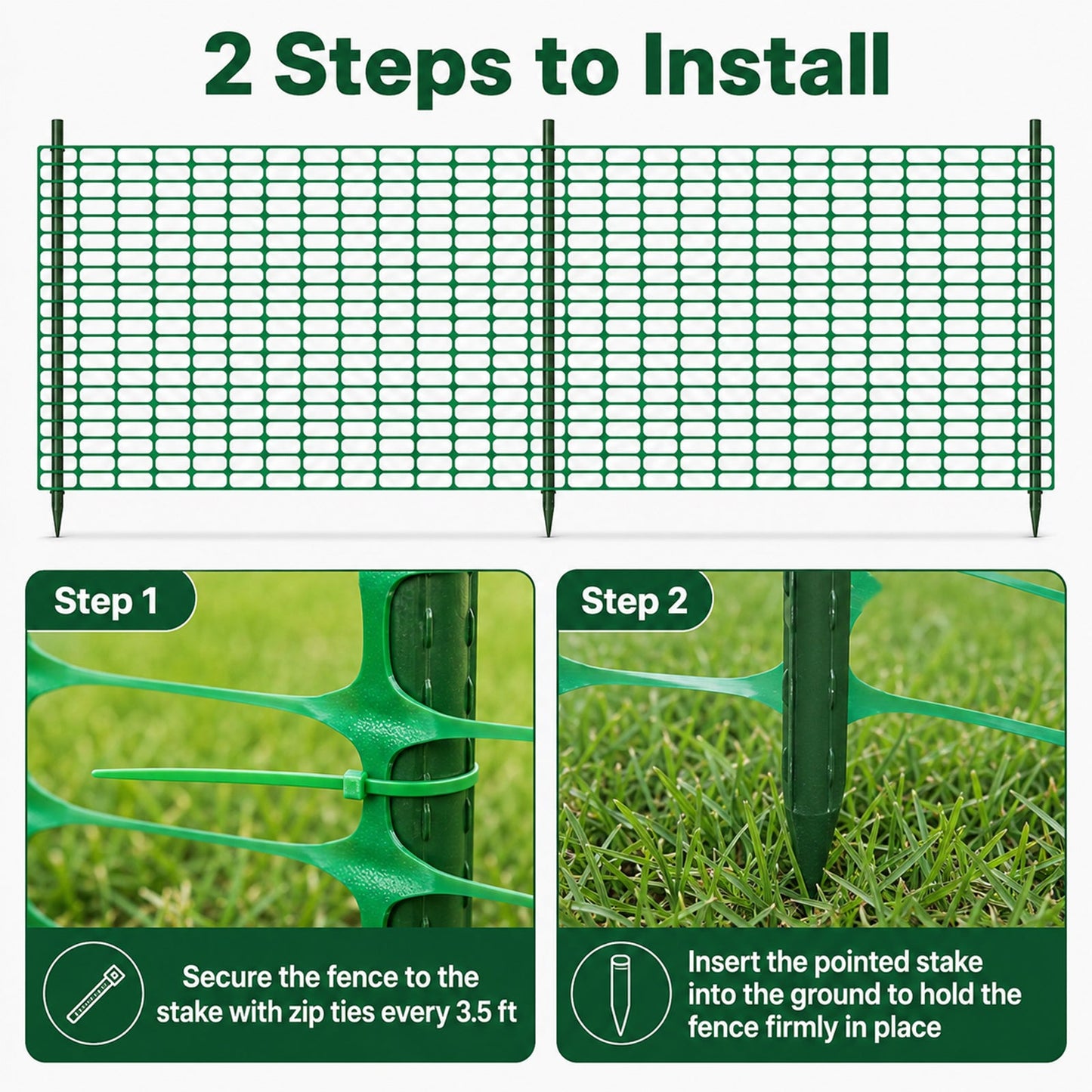 40 in × 200 ft Plastic Safety Barrier Mesh Fence Kit