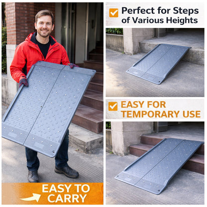 Wheelchair Ramp with Non-Slip Surface for Door Steps
