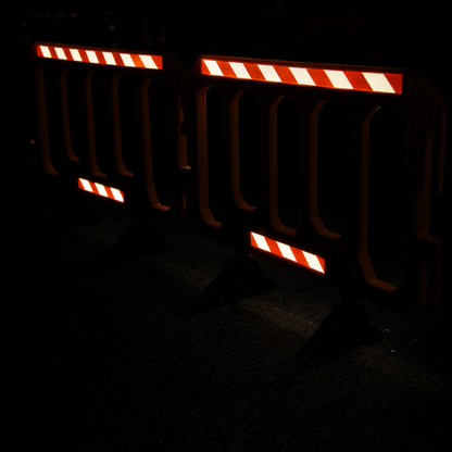 152 cm Orange Connectable Crowd Barrier with Rubber Base
