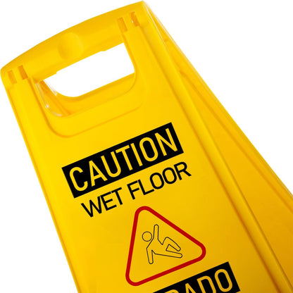 12 pcs Caution Wet Floor Sign, Folding Safety Stand