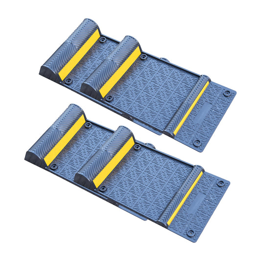4PCS Car Parking Mat Self Adhesive with Yellow Reflective Stripe