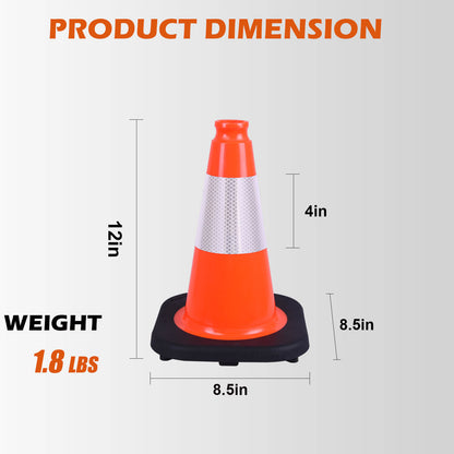 Heavy-Duty PVC Traffic Cones with Reflective Stripe