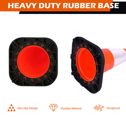 Heavy-Duty PVC Traffic Cones with Reflective Stripe