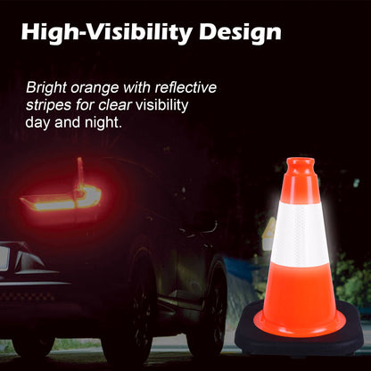 Lightweight Black Base Economy Traffic Cones