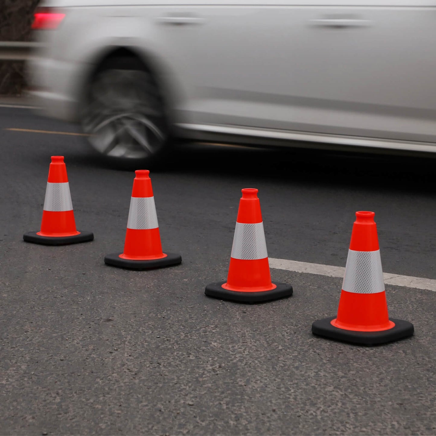 Heavy-Duty PVC Traffic Cones with Reflective Stripe