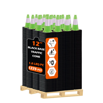 Lightweight Black Base Economy Traffic Cones