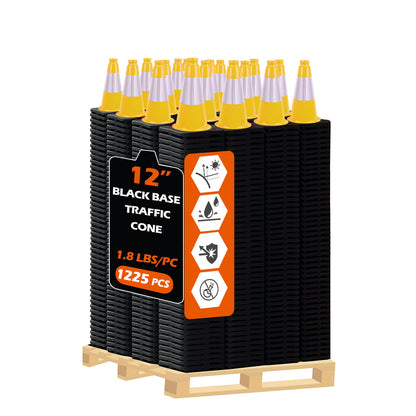 Lightweight Black Base Economy Traffic Cones